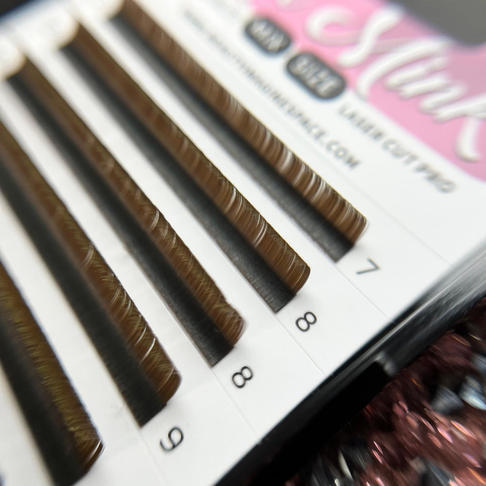 Xclusive Lashes FLAT Cashmere eyelash extensions BROWN/C/0.12/0.15/MIX