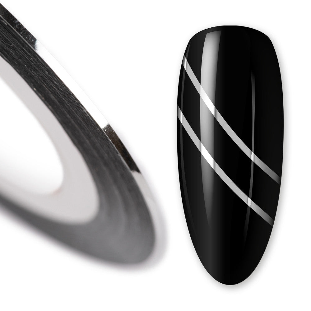 Nail art design foil stripe extra fine, SILVER