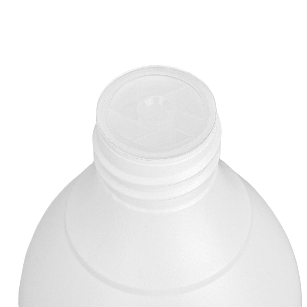 Nail cleaner, sticky layer remover for manicure and pedicure. White plastic bottle cap on a white background.