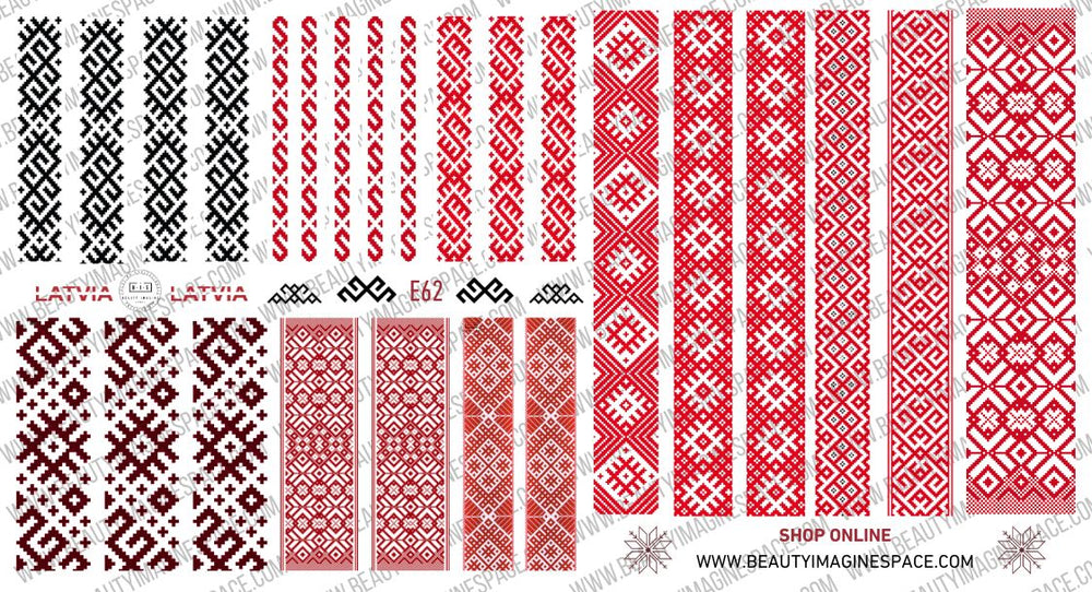 BIS Pure Nails Slider Nail Design Stickers Water Decals | LATVIA SYMBOL E62