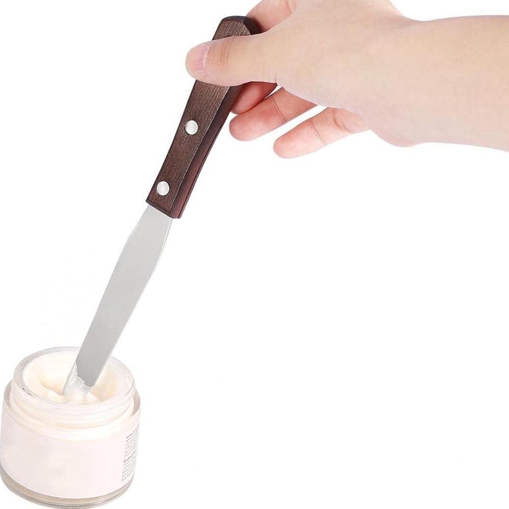 Metal spatula with wooden handle for body waxing, WIDE