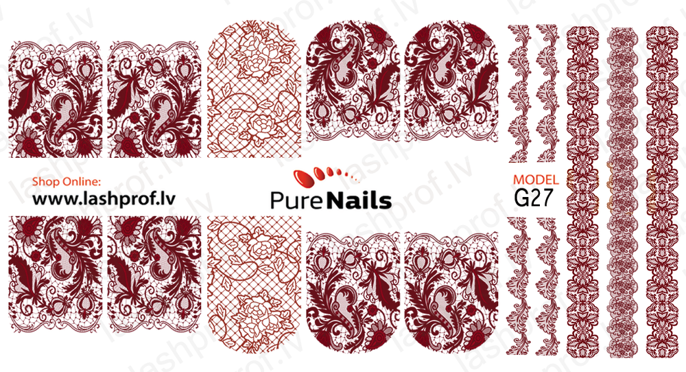 BIS Pure Nails water slider nail design sticker decal LACE, G23, G26 and G27