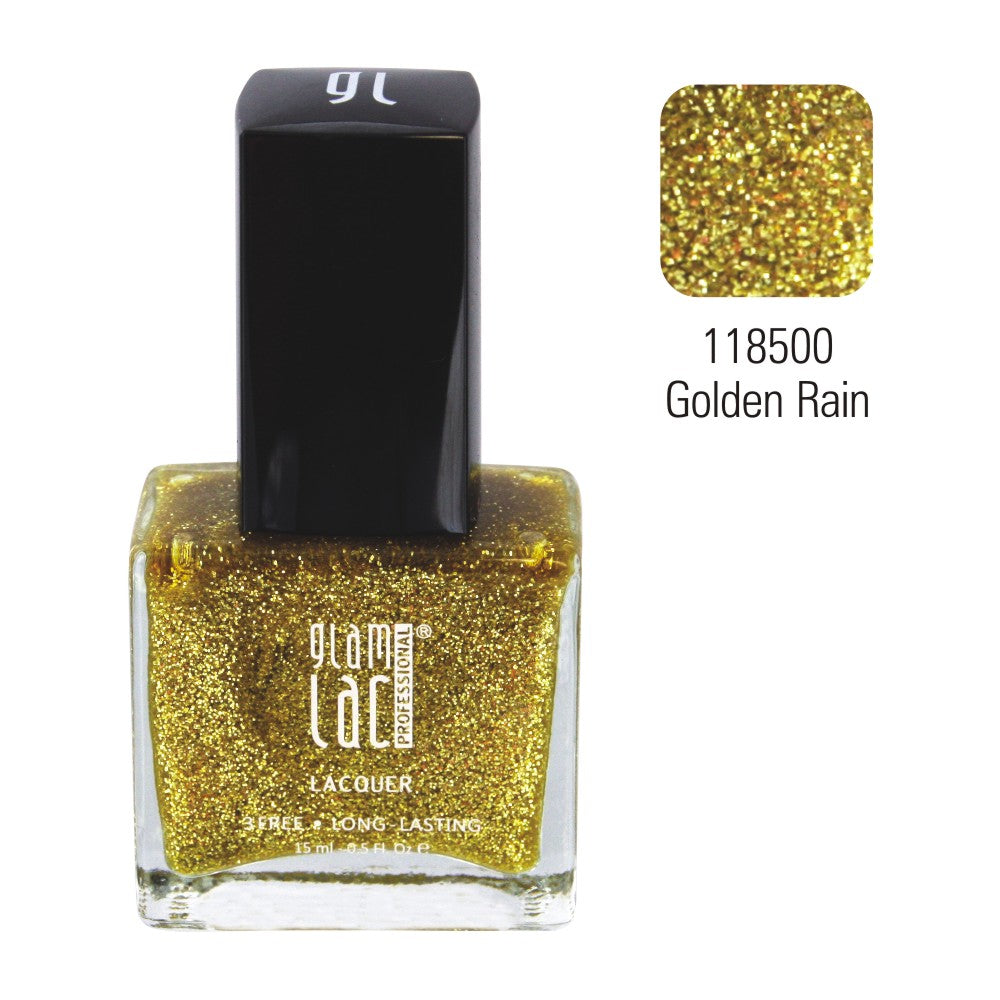 GlamLac gel effect nail lacquer polish 15 ml, 118500 GOLDEN RAIN