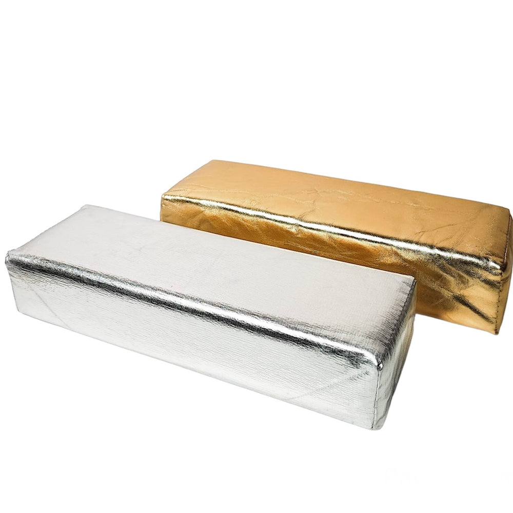 Manicure pad cushion, silver or gold eco leather