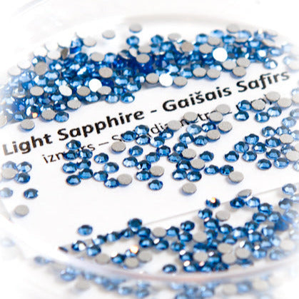 Flatback crystals for lash & nail, LIGHT SAPPHIRE