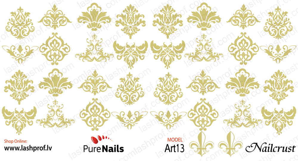 BIS Pure Nails  slider nail design sticker decal Art13, NAILCRUST SILVER