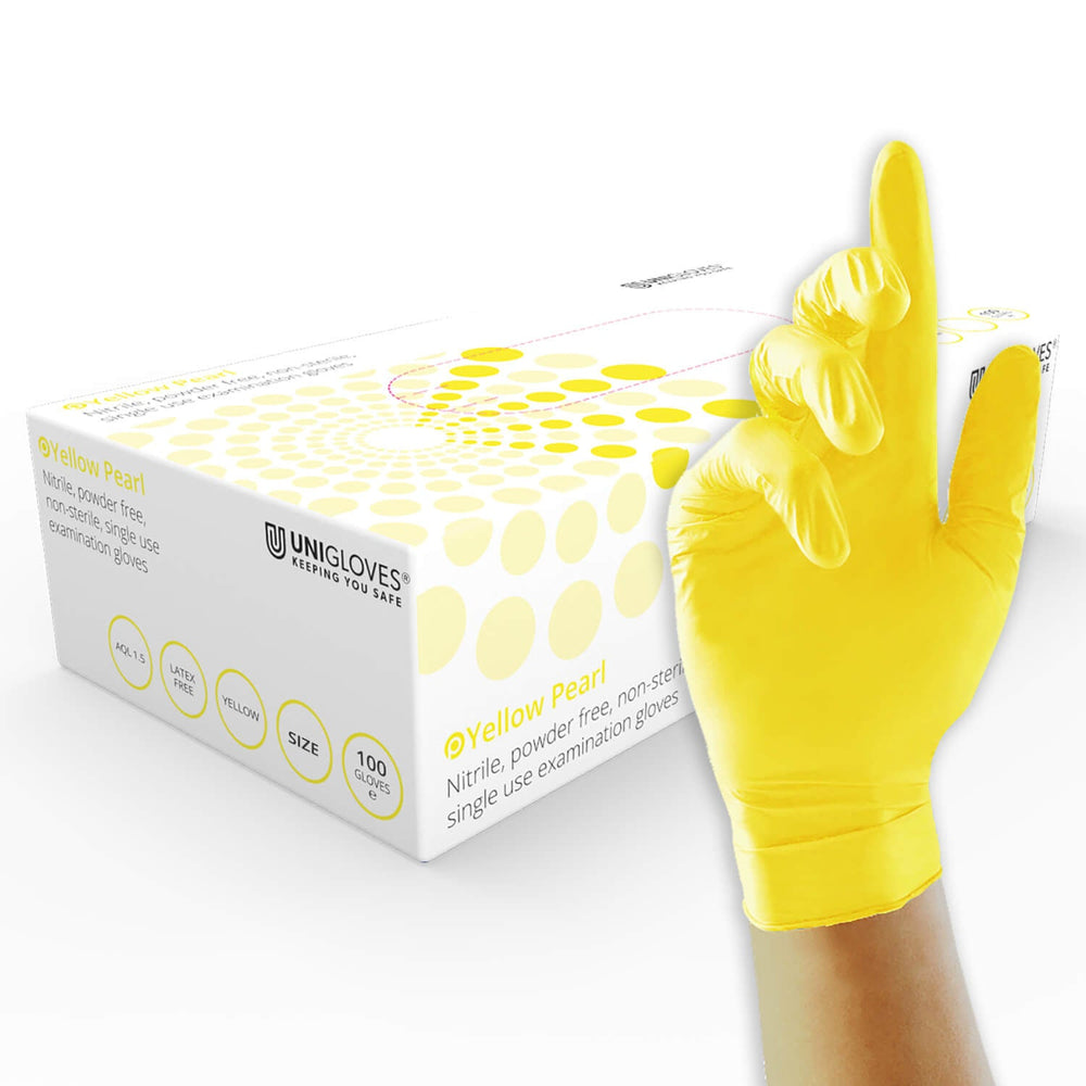 Unigloves nitrile gloves Yellow Pearl 100 pcs, XS
