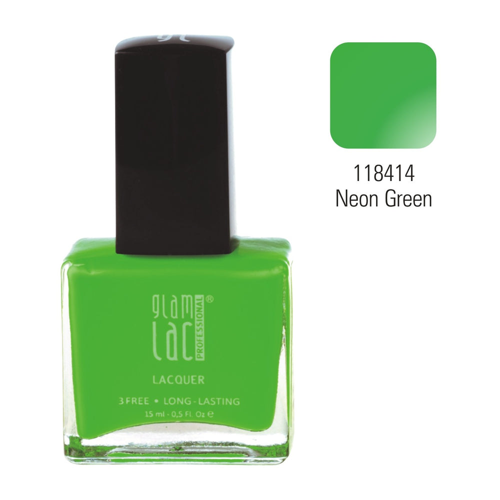 GlamLac gel effect nail lacquer polish 15 ml, 118414 NEON GREEN