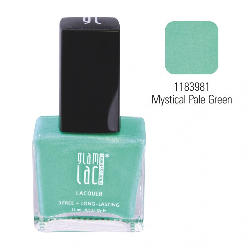 GlamLac gel effect nail lacquer polish 15 ml, 1183981 MYSTICAL PALE GREEN