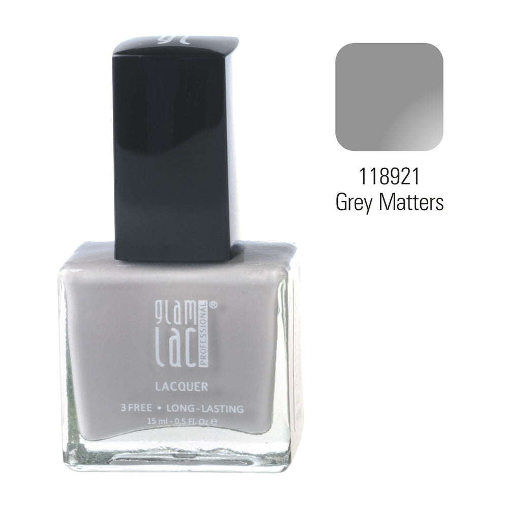 GlamLac gel effect nail lacquer polish 15 ml, 118921 GREY MATTERS