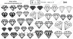 BIS Pure Nails water slider nail design sticker decal DIAMONDS, B44