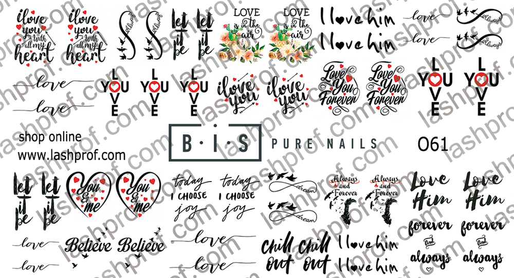 BIS Pure Nails slider nail design sticker decal, EXPRESSIONS O61