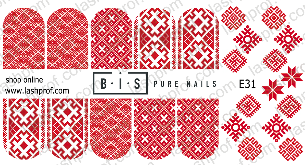 BIS Pure Nails nagu dizaina slaideri uzlīmes LATVIJA, E31 vai E391