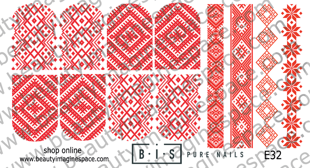 BIS Pure Nails slider nail design sticker decal LATVIA, E32