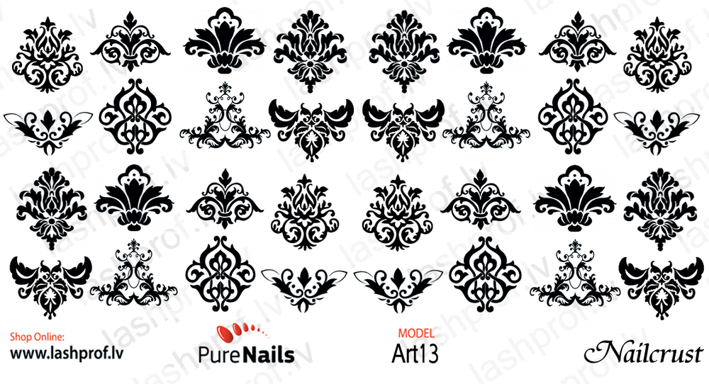 BIS Pure Nails  slider nail design sticker decal Art13, NAILCRUST BLACK