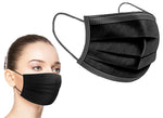 Protective face masks 3-play 50 pieces, BLACK