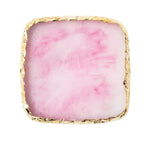 Agate stone glue pad pink RESTANGULAR, 80 mm