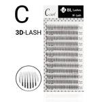 BL Lashes premade 3D Volume fans, C-0.15-9mm