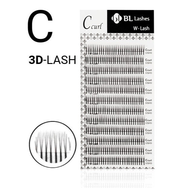 BL Lashes premade 3D Volume fans, C-0.10-8mm