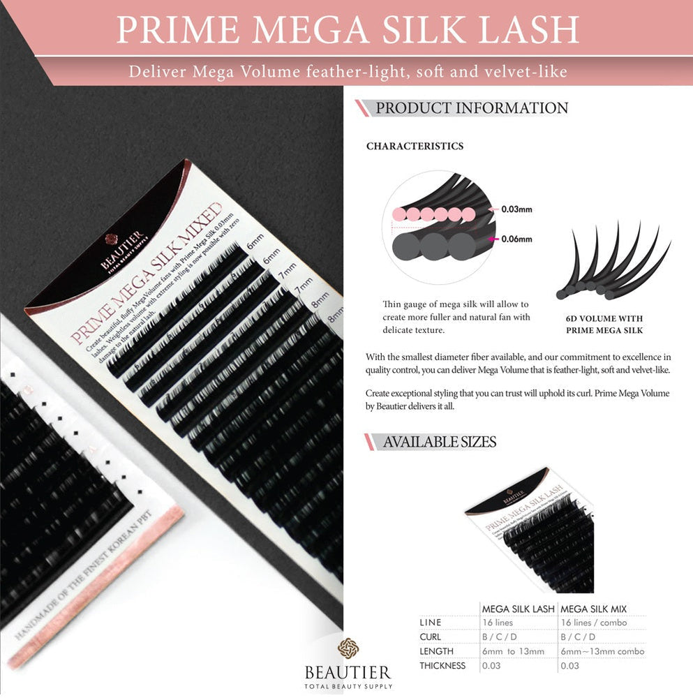 Beautier eyelash extensions MIX 0.06, L shape