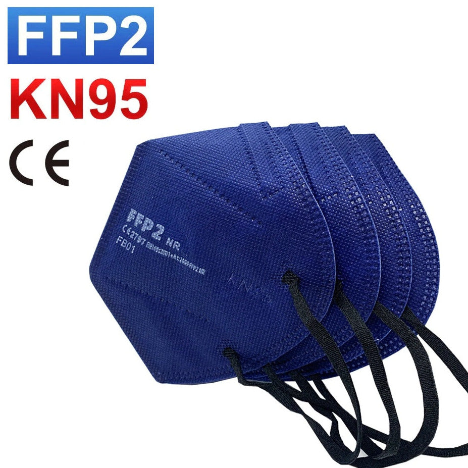Medicine face mask KN95 respirator FFP2, NAVY BLUE x 10 pieces PACK