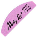 Molly Lac nail file buffer halfmoon PINK, 100/180