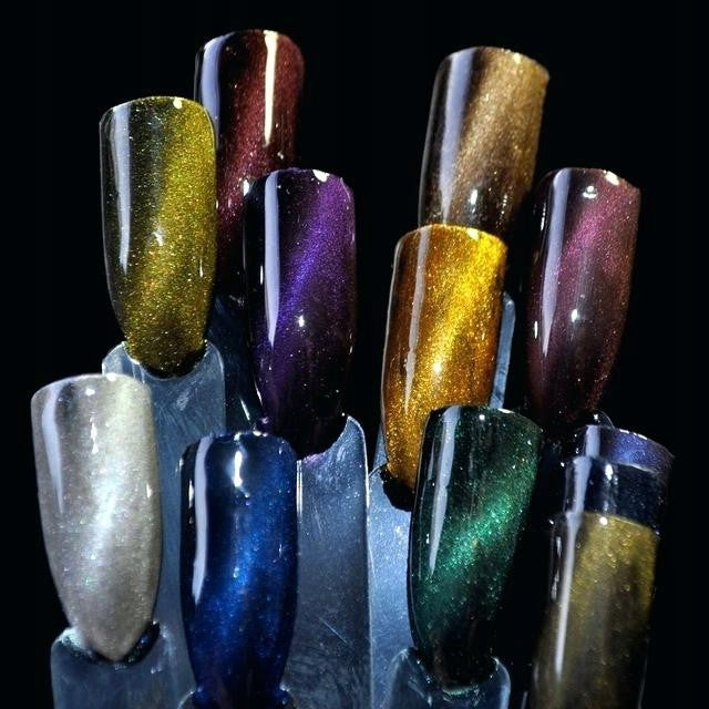 BIS Pure Nails CATEYE nail art powder, GREY-BROWN