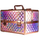 Beauty suitcase 3D design S size, HOLO GOLD ROSE