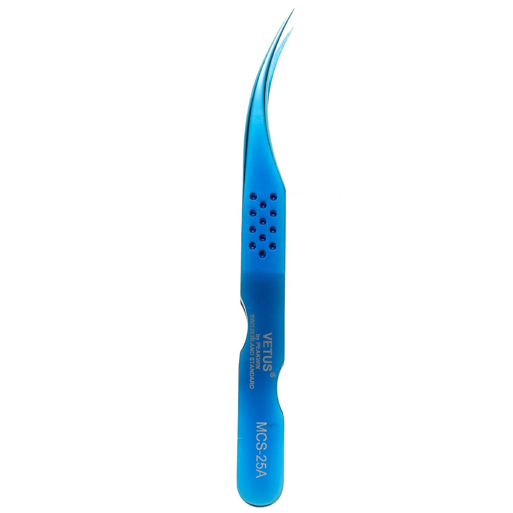 VETUS MCS-25A PRO tweezers for eyelash extensions, BLUE