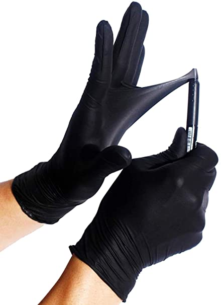 Franz Mensch Hygostar black nitrile gloves 100 pcs, size XS, S, M or L