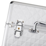 Beauty suitcase with 3D design S size, SILVER