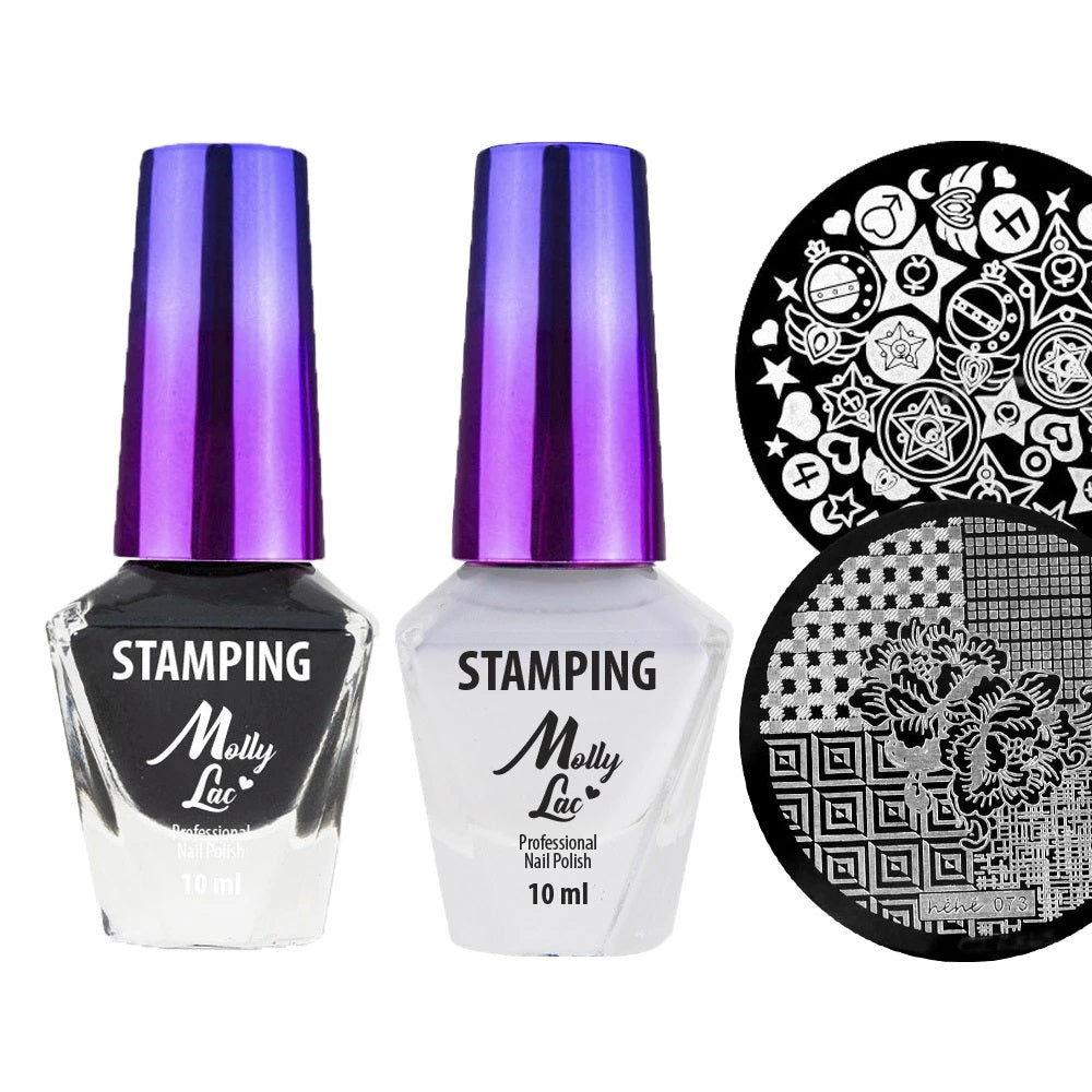 Molly Lac design polish for Konad nail stamping art BLACK, 10ml