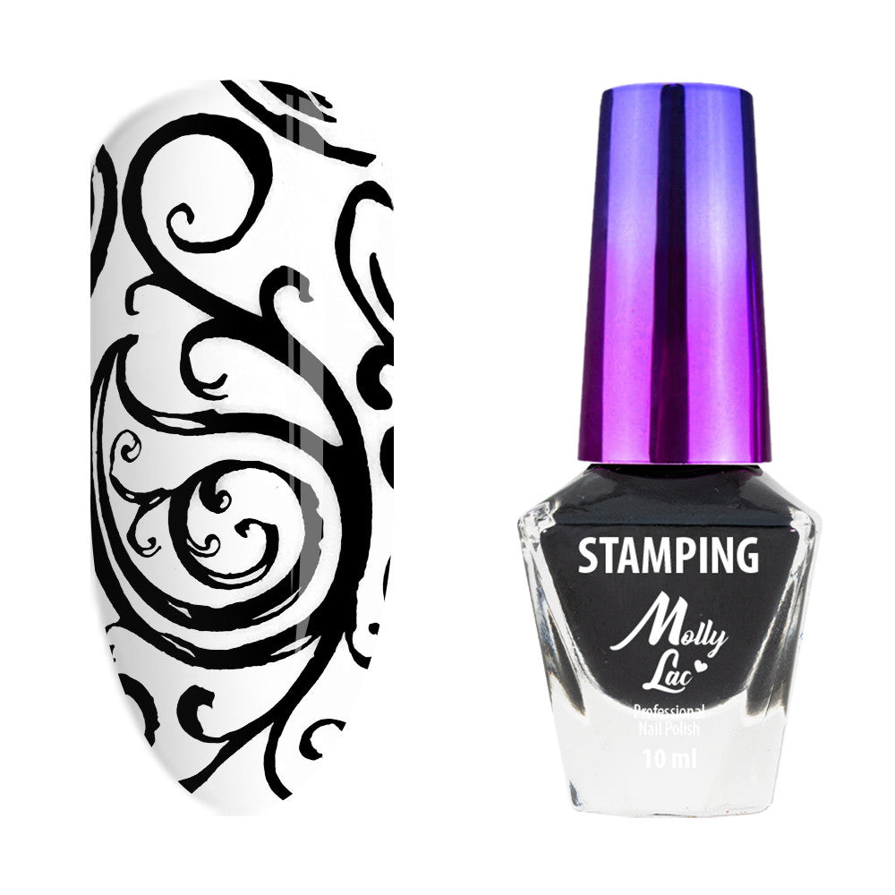 Molly Lac design polish for Konad nail stamping art BLACK, 10ml