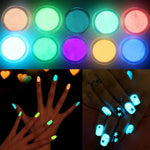 GLOW IN THE DARK nail art design, WHITE