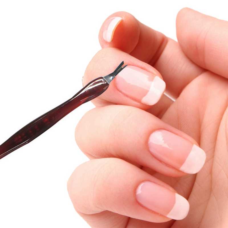 Double sided cuticle cutter + silicone pusher