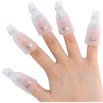 Reusable Soak off gel, gel polishes & acrylic removing caps WHITE, 10 pieces