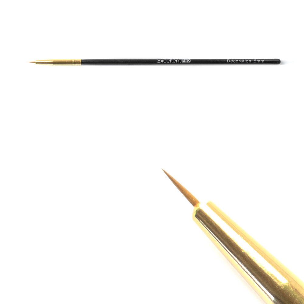 Thin brush for nail design black, 5 mm