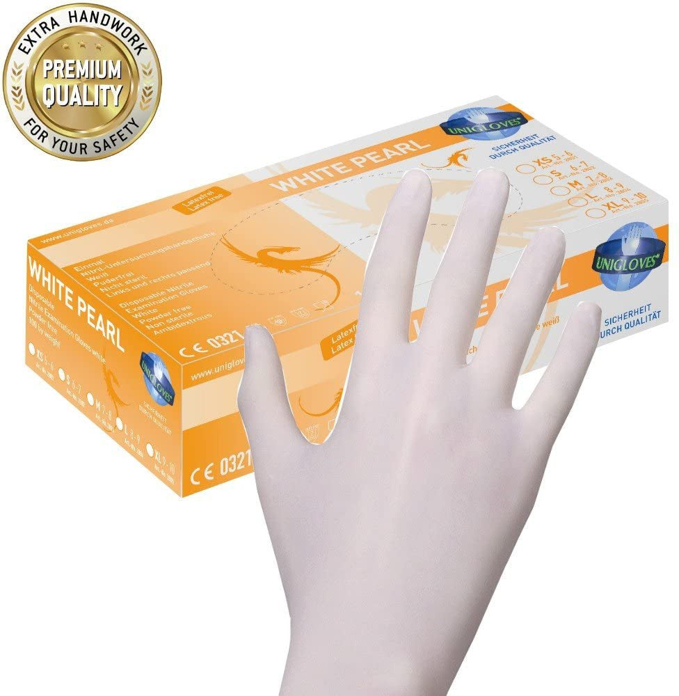 Unigloves nitrile gloves White Pearl 2 pieces/1 pair XS, S, M or L