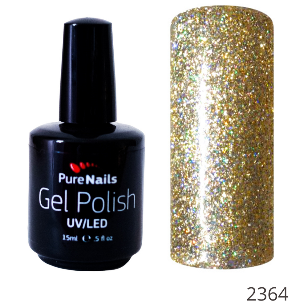 BIS Pure Nails Gel Polish HEMA & TPO Free UV/LED 15 ml | 2364 Gold Party
