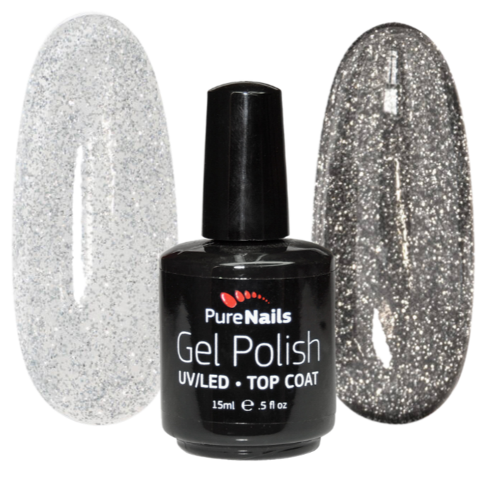 BIS Pure Nails Flashing Lights Top No Wipe Gel UV/LED | SILVER