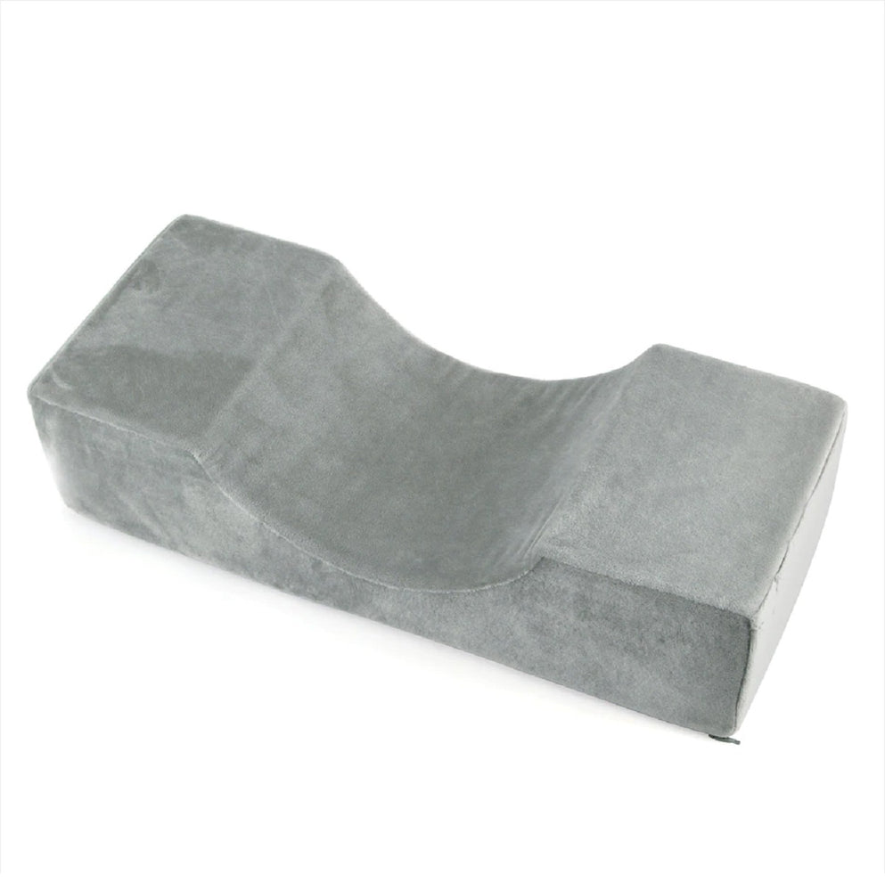 Memory foam neck pillow for eyelash extensions, velvet GREY