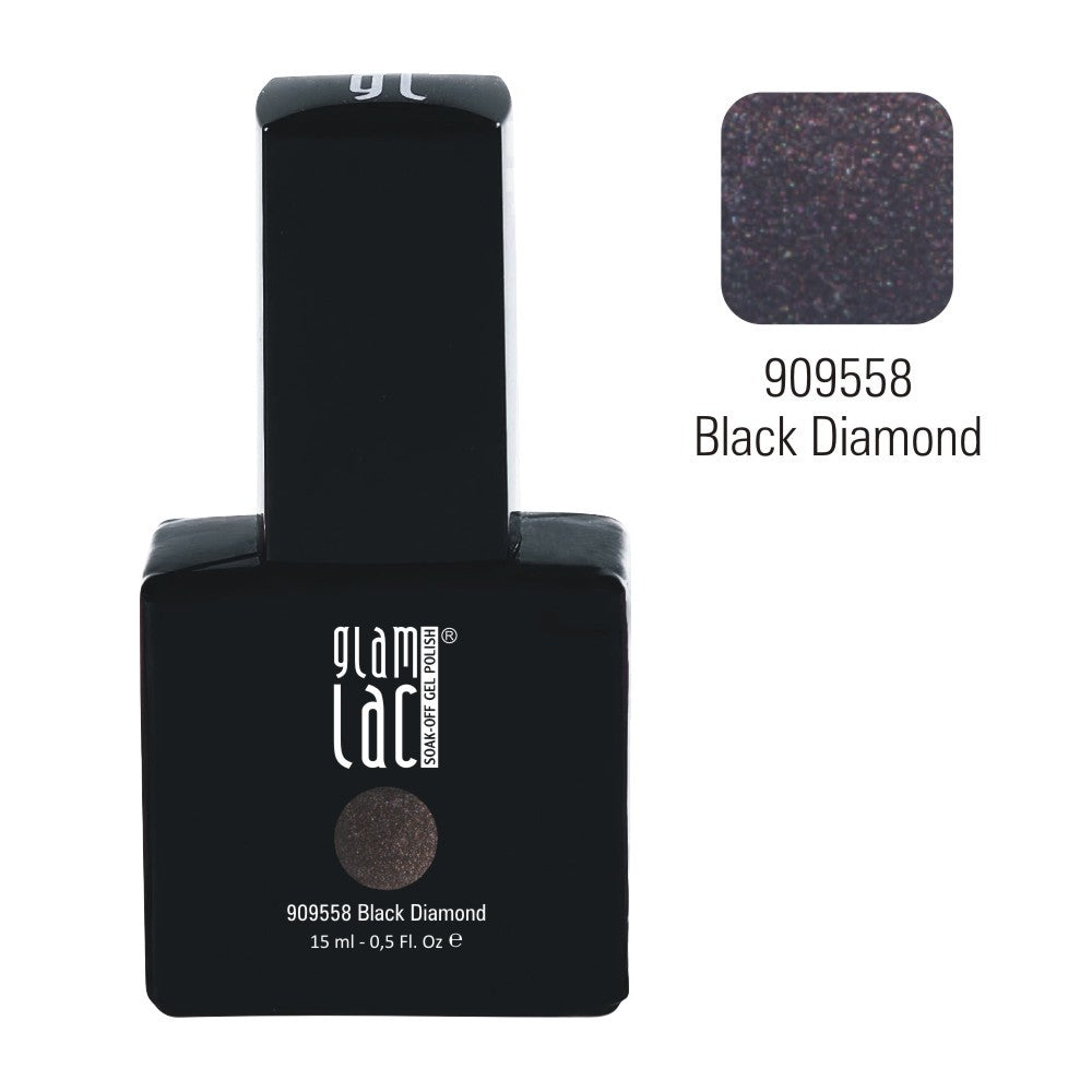 GlamLac UV/LED gel nail polish 15 ml, BLACK DIAMOND