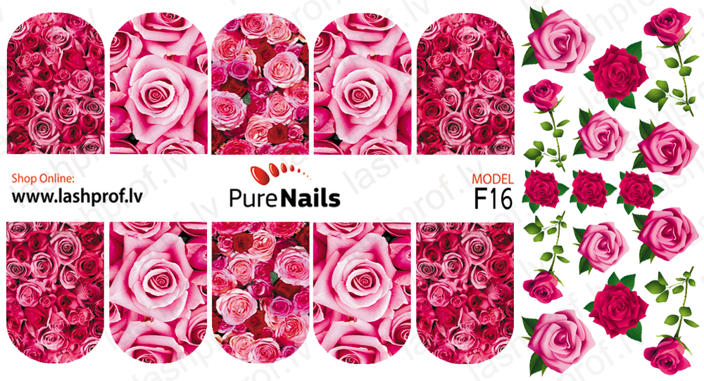 BIS Pure Nails  slider nail design sticker decal ROSES, models F09, F16, F17 and F55