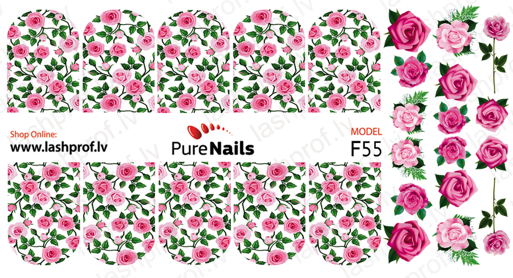 BIS Pure Nails slider nail design sticker decal FLOWERS, E12, F09, F13, F16, F17, F43 and F55