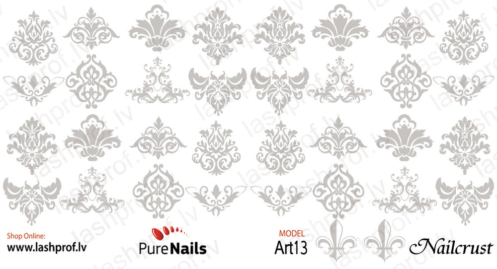 BIS Pure Nails  slider nail design sticker decal Art13, NAILCRUST SILVER