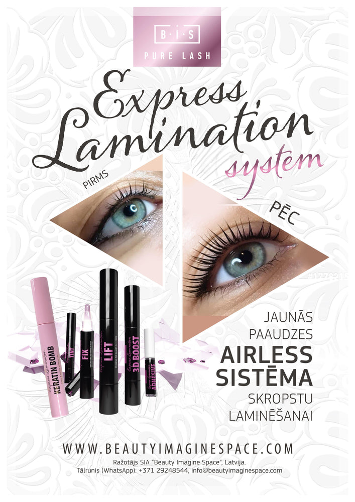 BIS Pure Lash Express skropstu & uzacu laminēšanas LIFT+FIX komplekts