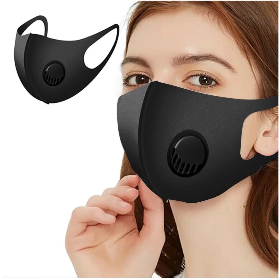 Reusable ergonomic face mask with filter, BLACK