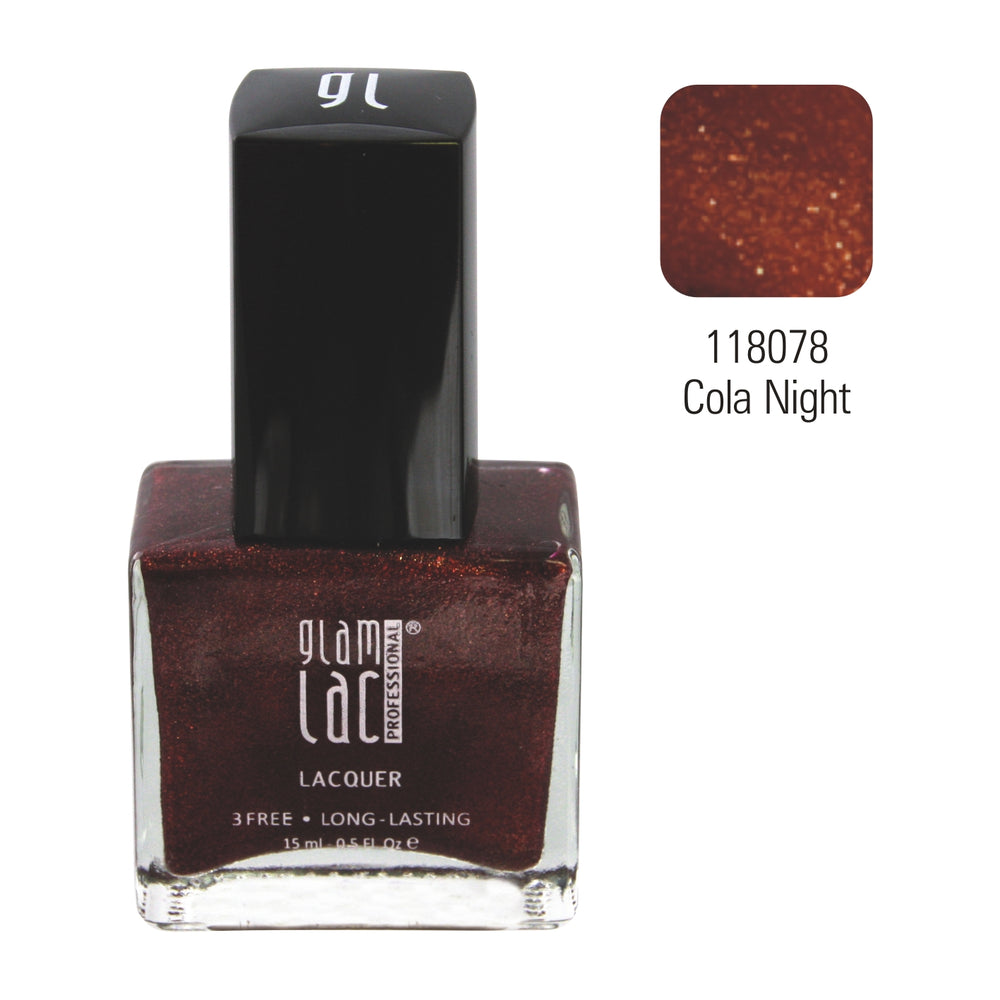 GlamLac gel effect nail lacquer polish 15 ml, 118078 COLA NIGHT
