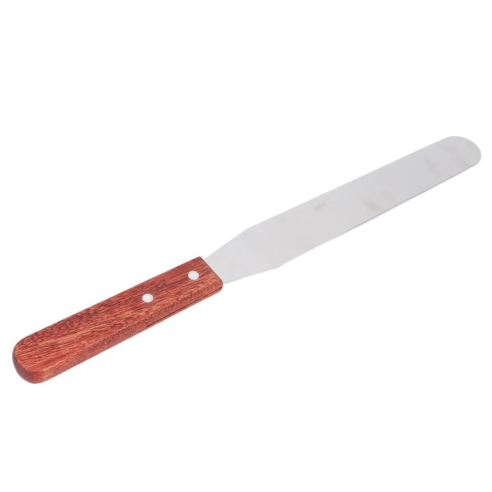 Metal spatula with wooden handle for body waxing, WIDE