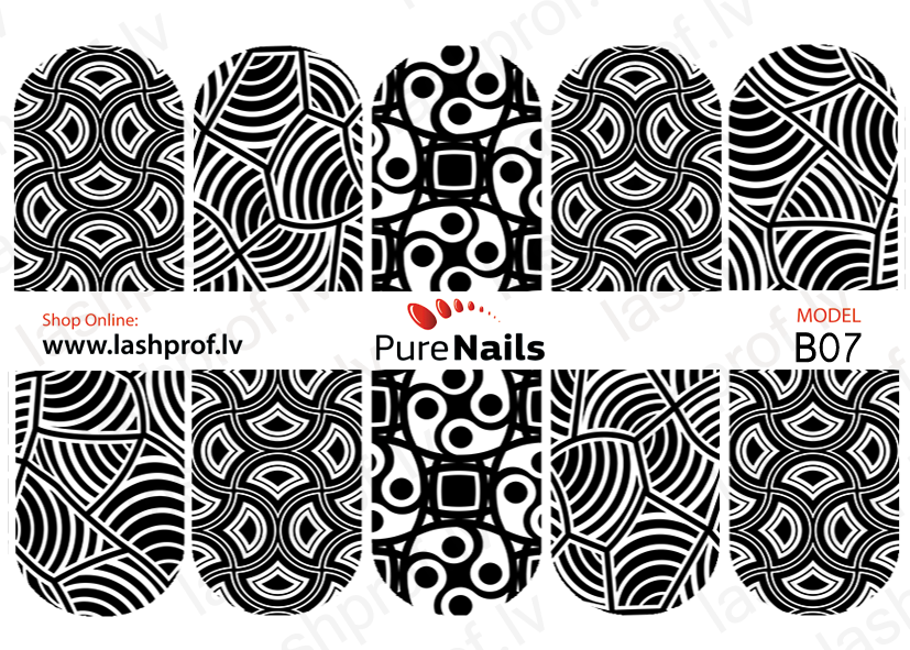 BIS Pure Nails  slider nail design sticker decal BLACK LACE, B07